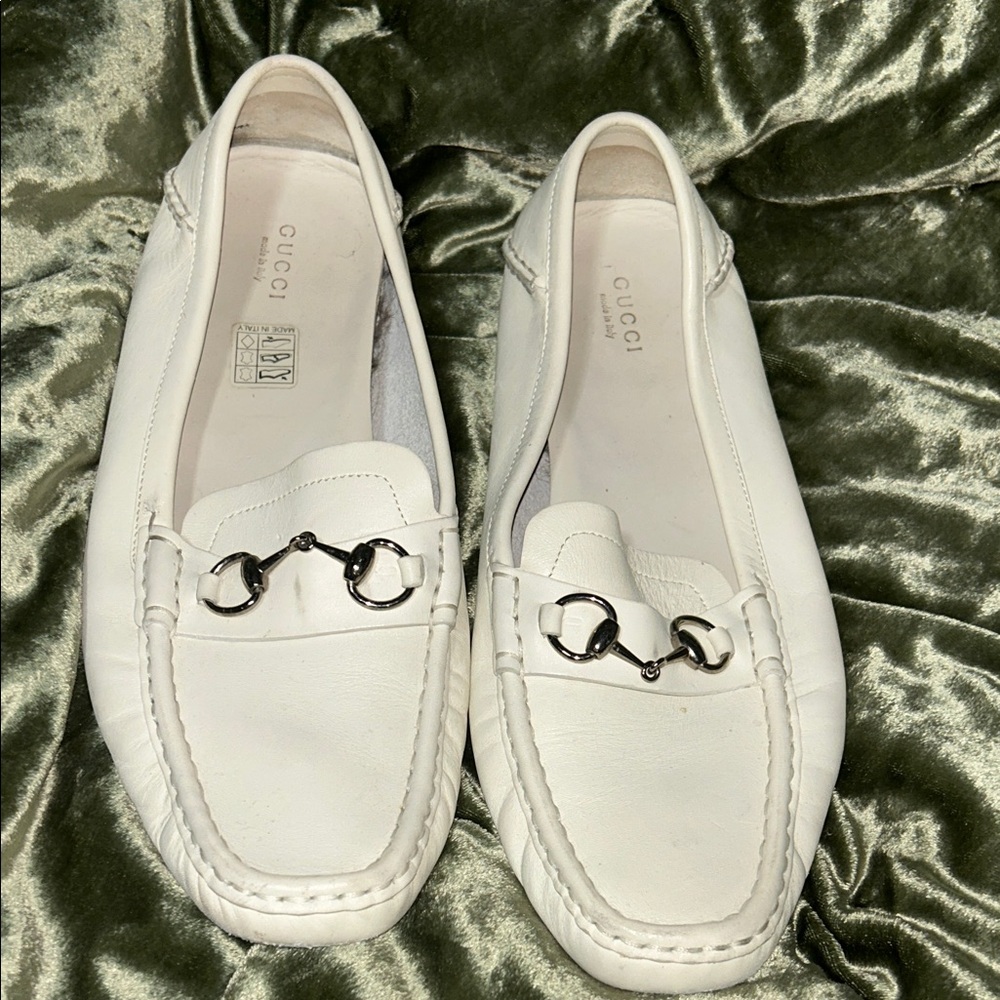 Gucci Women's Classic White Leather Loafers
